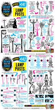 How to draw LAMP POSTS tutorial