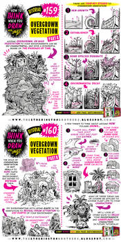 How to  draw OVERGROWN VEGETATION tutorial