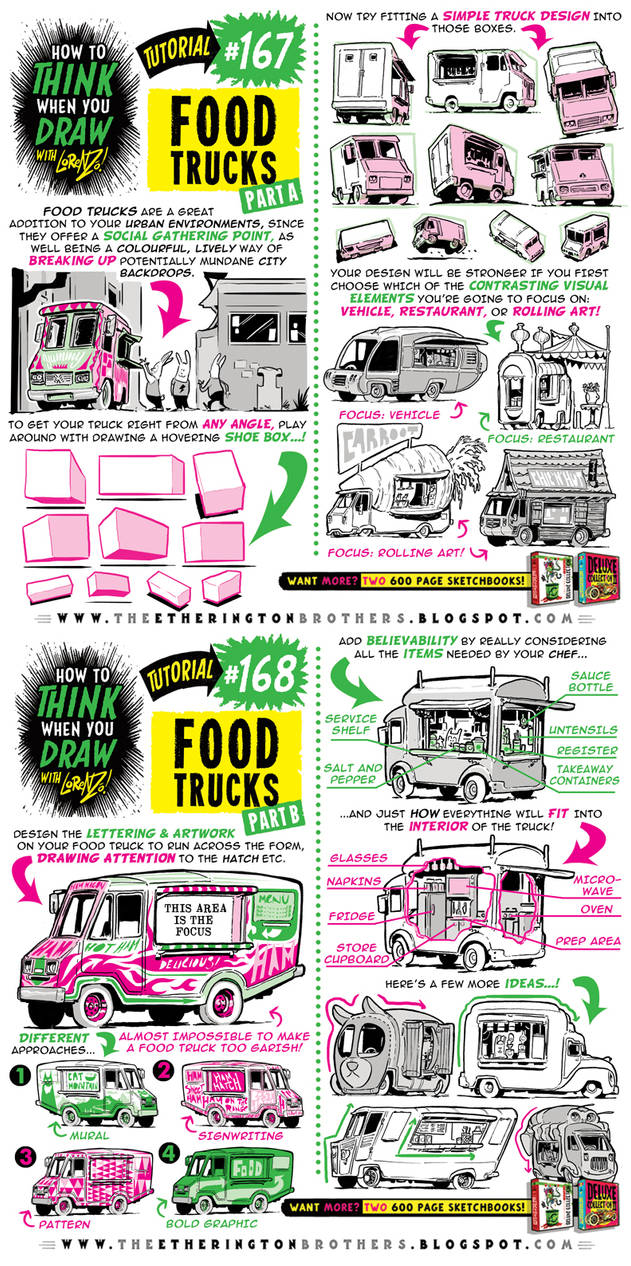 How To Draw Food Trucks Tutorial By Etheringtonbrothers On
