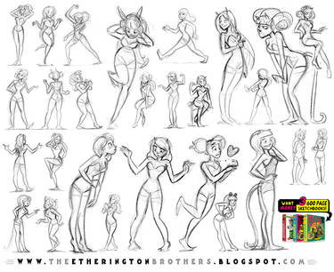 FEMALE CHARACTER POSE REFERENCE SHEET 1