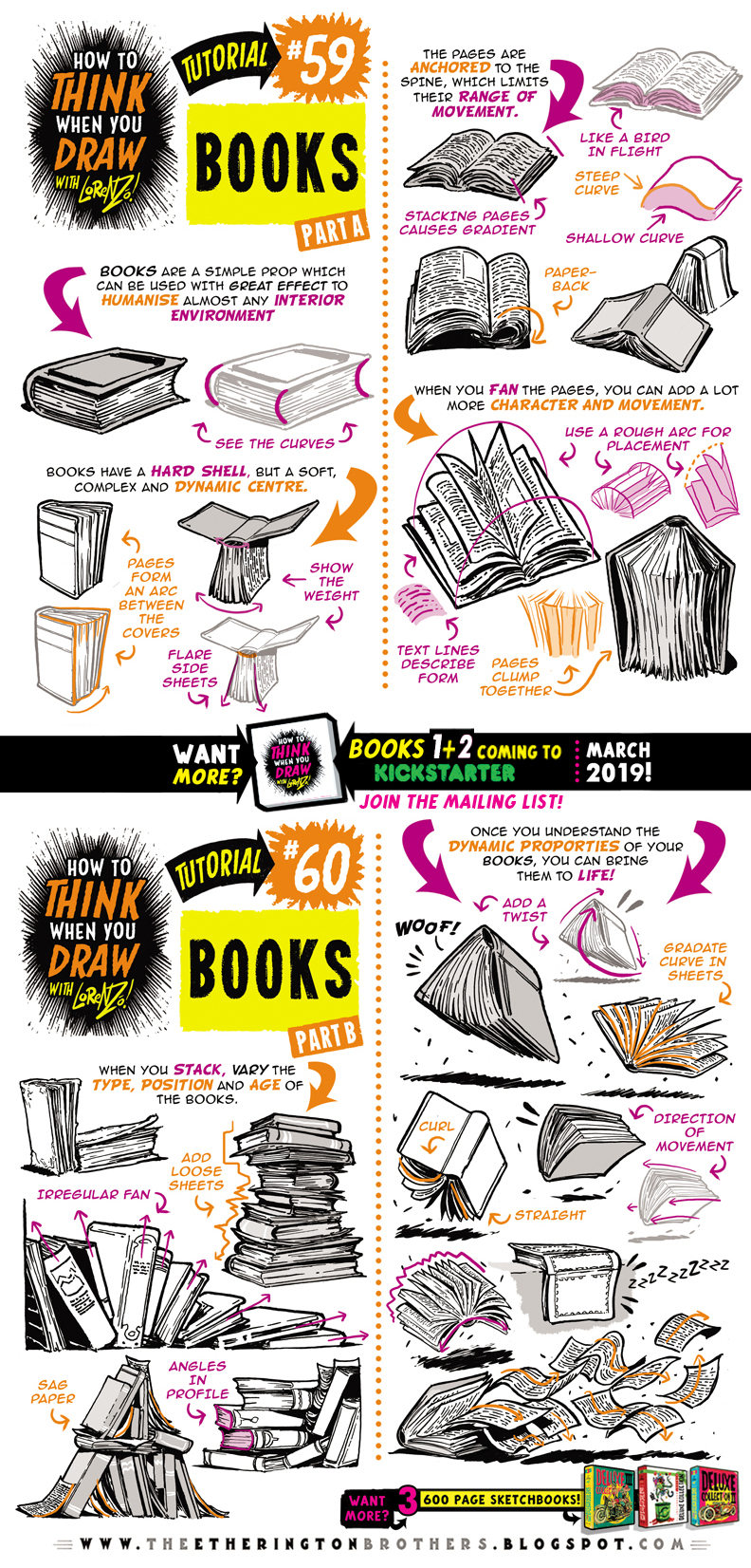 How to THINK when you draw BOOKS tutorial! by EtheringtonBrothers