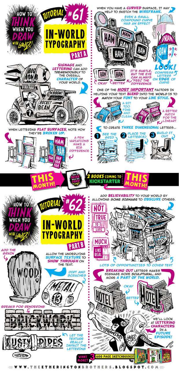 How to THINK when you draw IN-WORLD TYPOGRAPHY! by EtheringtonBrothers