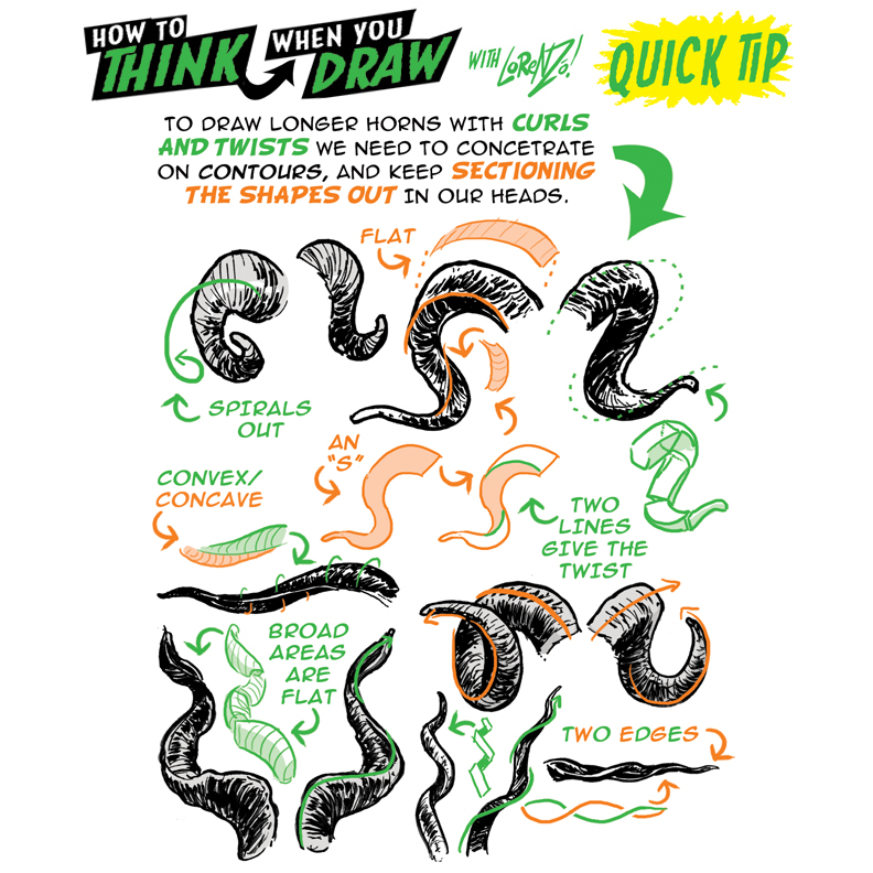 MORE HORN drawing QUICK TIPS! by EtheringtonBrothers