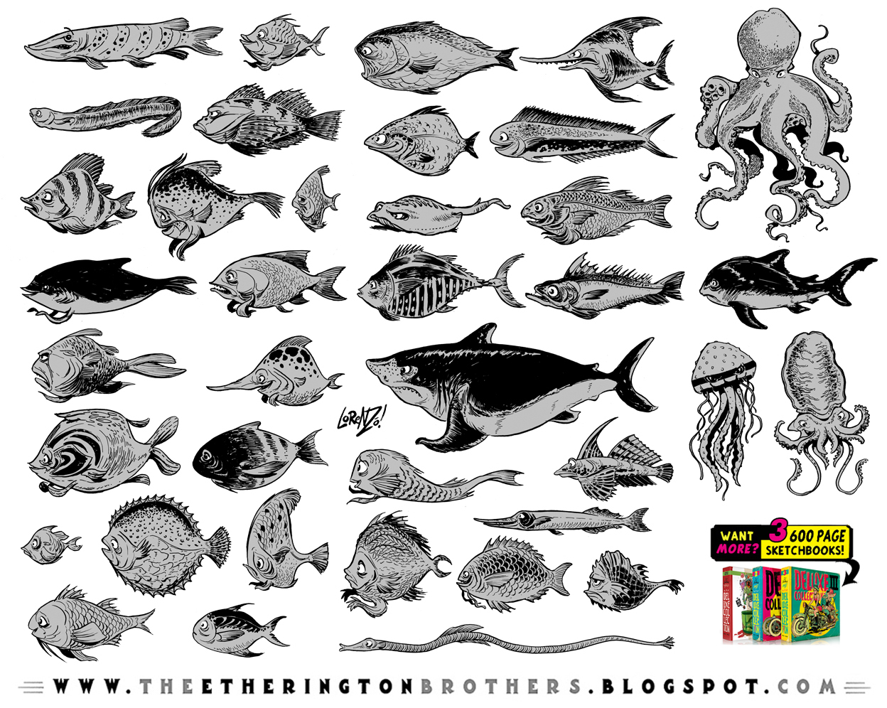 FISH CHARACTERS REFERENCE SHEET! by EtheringtonBrothers