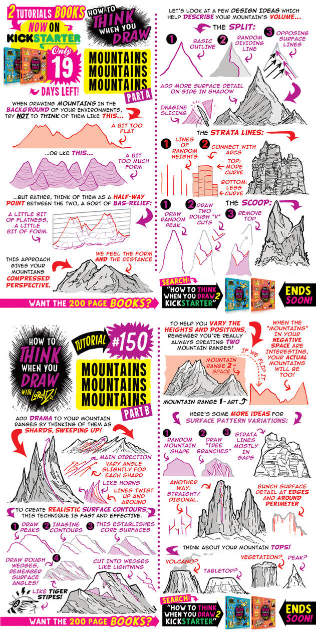 How to draw MOUNTAINS - KICKSTARTER ends SOOOON! by EtheringtonBrothers