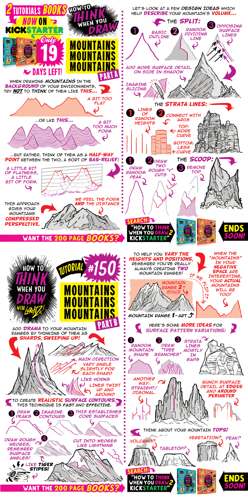 How to draw MOUNTAINS - KICKSTARTER ends SOOOON! by EtheringtonBrothers