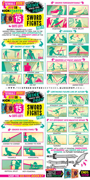How to draw SWORD FIGHTS - KICKSTARTER BOOKS!