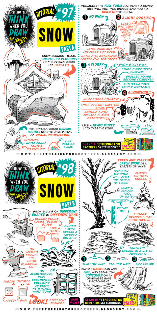 How to THINK when you draw SNOW tutorial! by EtheringtonBrothers on ...