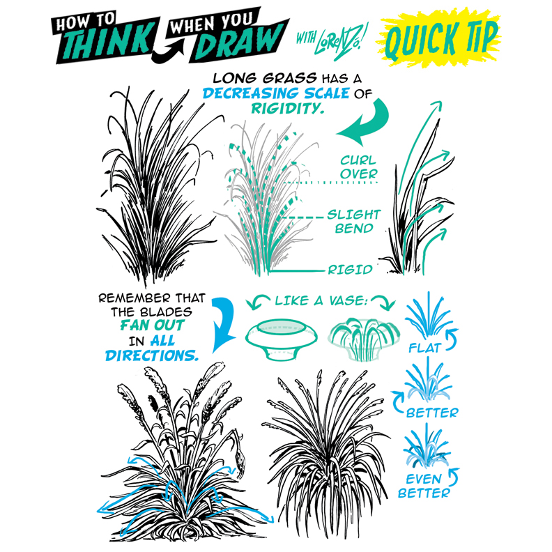 How to THINK when you draw LONG GRASS TIP! by EtheringtonBrothers on