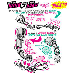 How to THINK when you draw ROBOT ARMS QUICK TIP!