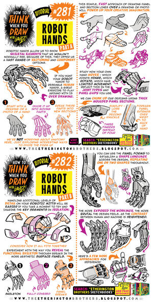 How to THINK when you draw ROBOT HANDS tutorial!