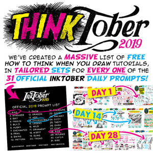 TUTORIALS for EVERY DAY OF INKTOBER!!!!