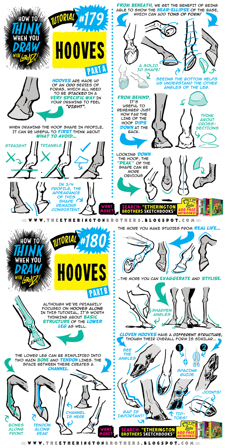 How to THINK when you draw HOOVES tutorial!