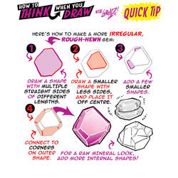 How to THINK when you draw ROUGH GEMS and CRYSTALS