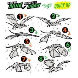 How to THINK when you draw FLYING DRAGONS TIP!