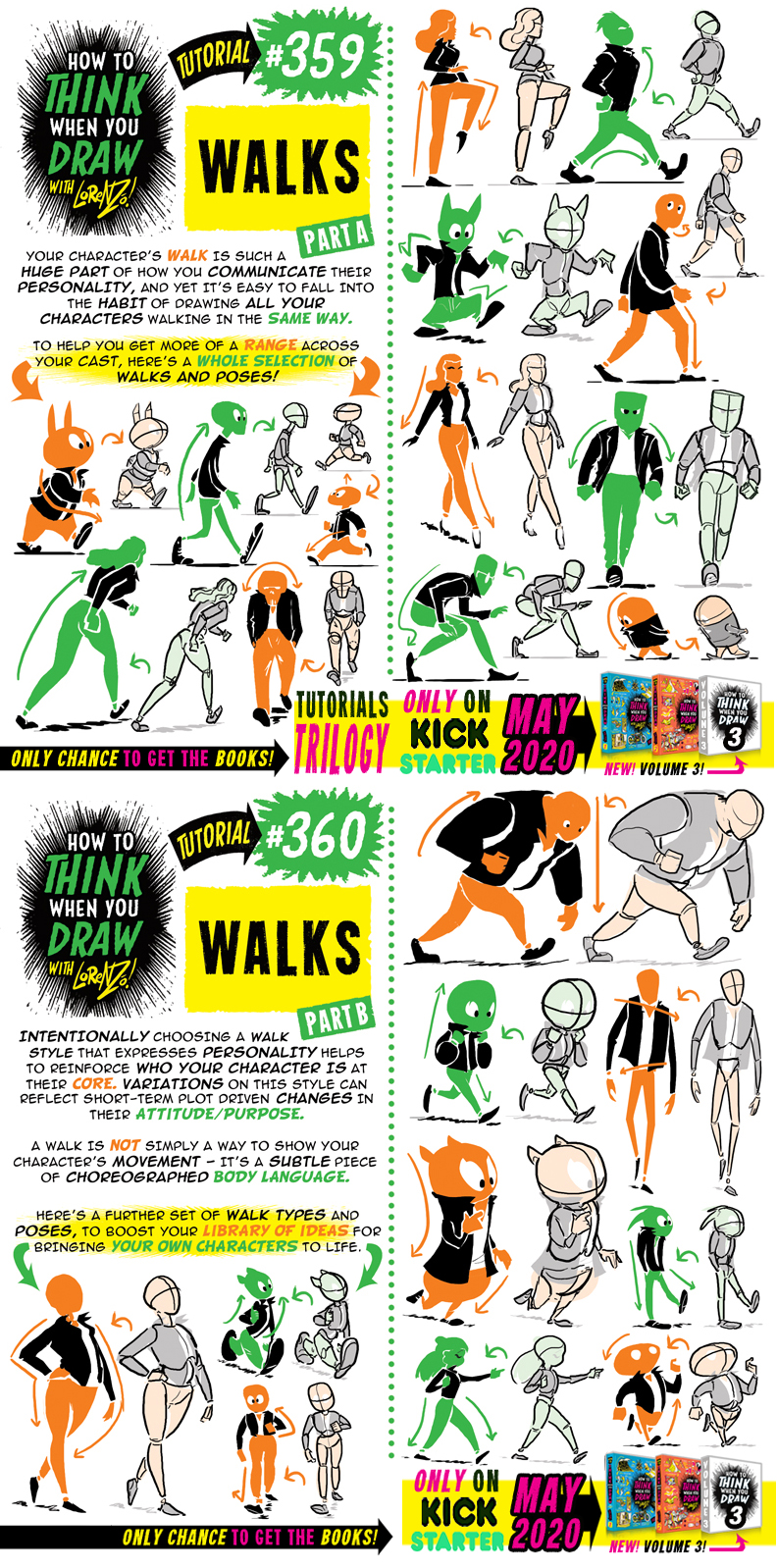 How to THINK when you draw WALKS tutorial! by EtheringtonBrothers on