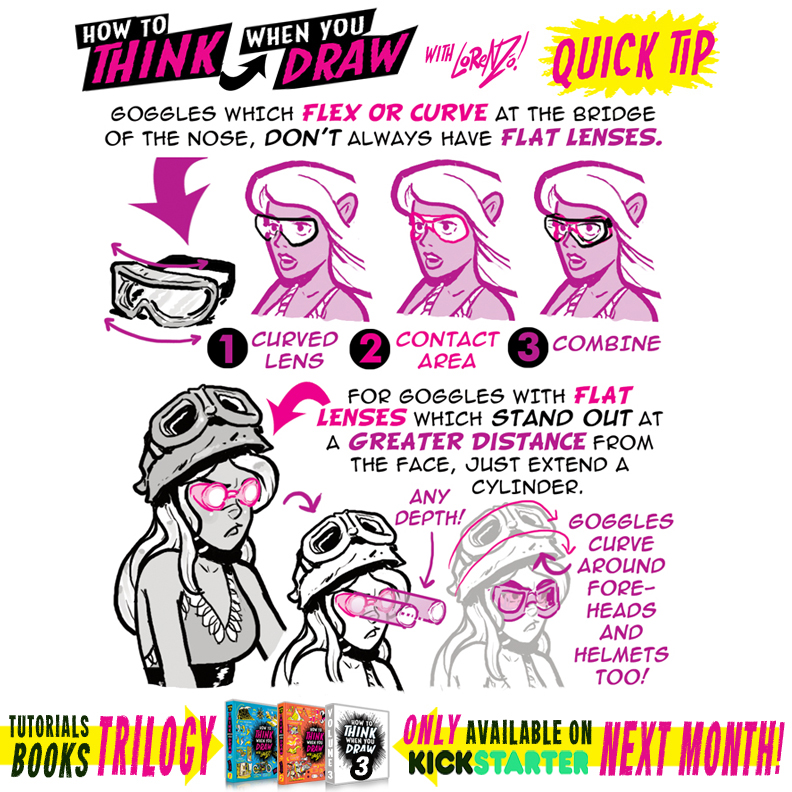 How to THINK when you draw GOGGLES QUICK TIP! by EtheringtonBrothers on