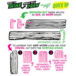 How to THINK when you draw AGED WOOD QUICK TIP!