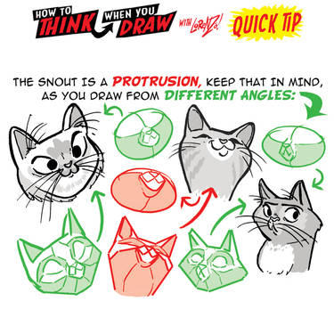 How to THINK when you draw CAT HEADS QUICK TIP!