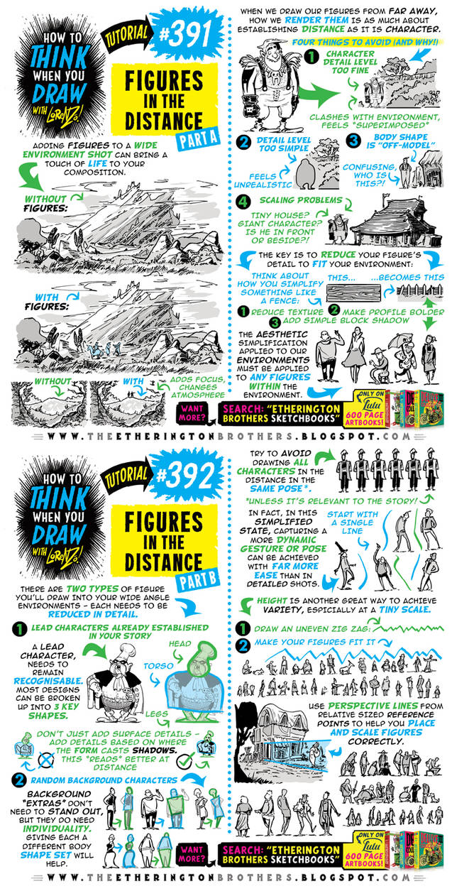 How to THINK when you draw FIGURES IN THE DISTANCE by ...