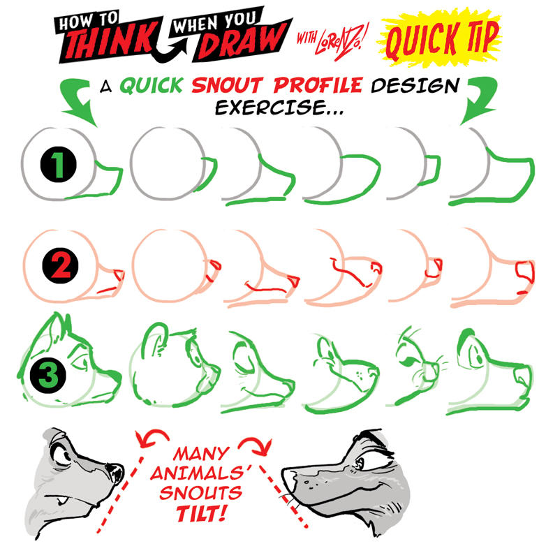 How to THINK when you draw SNOUTS QUICK TIP! by EtheringtonBrothers on