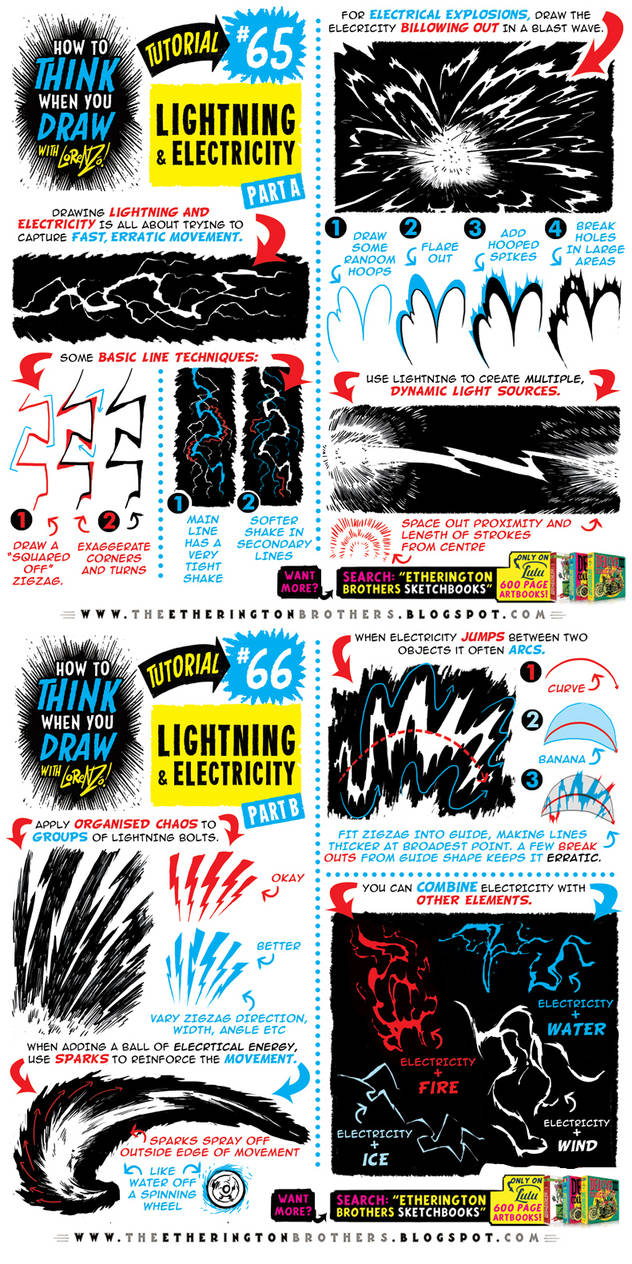 How to draw LIGHTNING and ELECTRICITY tutorial! by EtheringtonBrothers ...