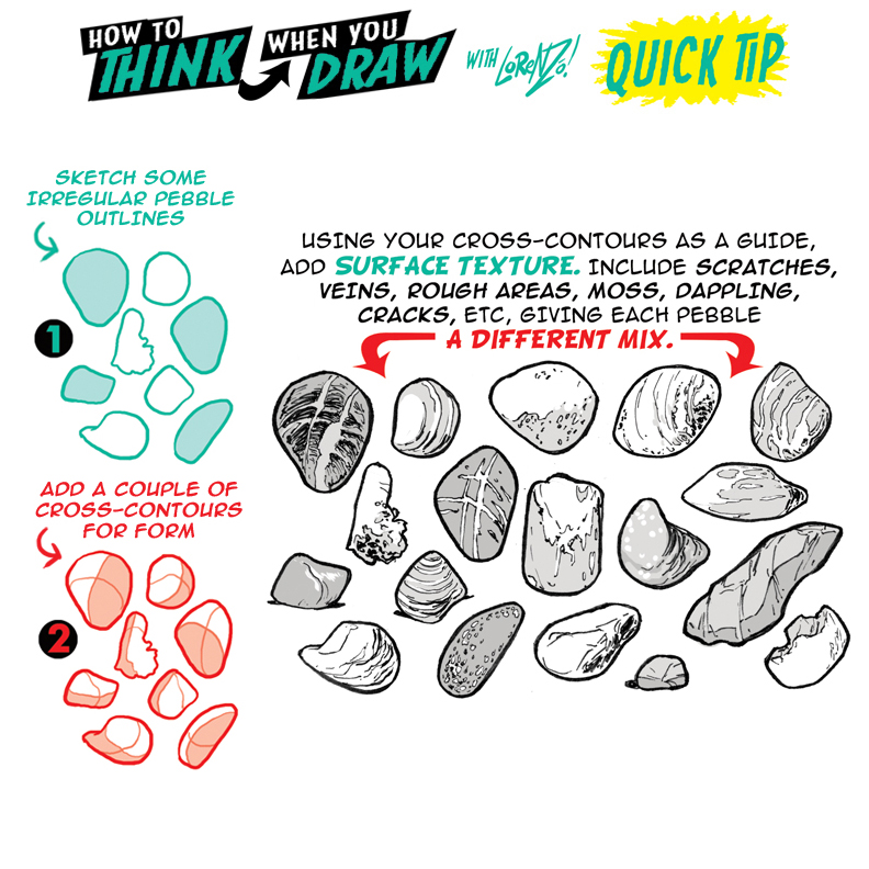 Pebble Draw How To Draw Pebbles Rocks