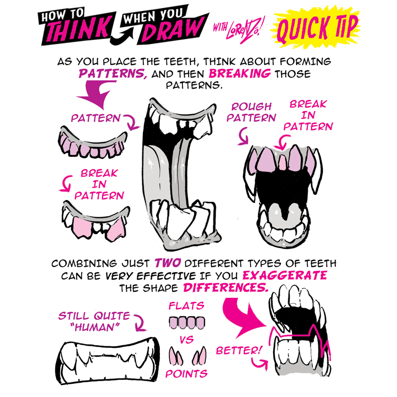 Monster Teeth Drawing Rference How to THINK when you draw MONSTER TEETH QUICK TIP by ...