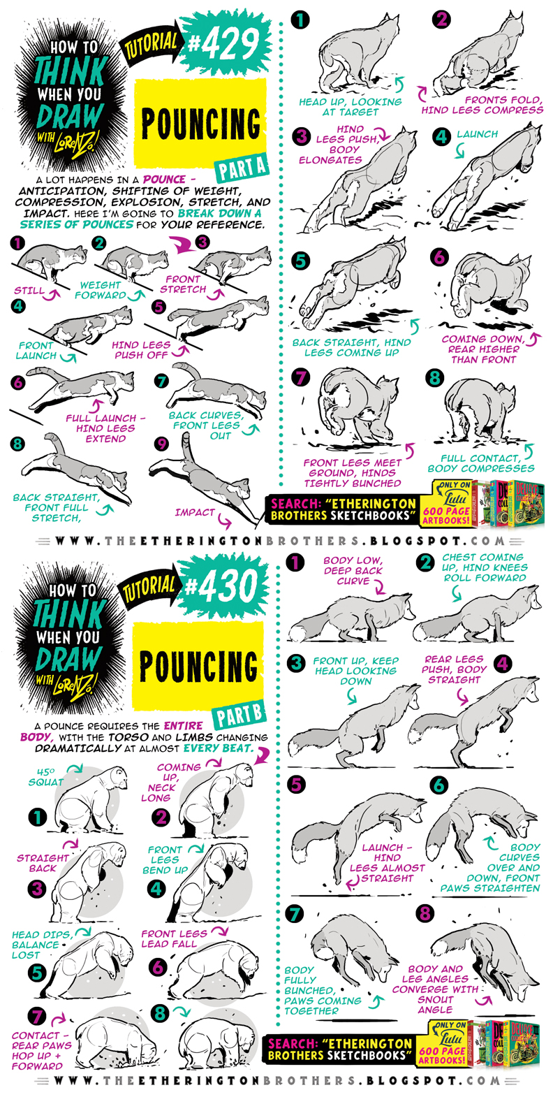 How to THINK when you draw POUNCING tutorial! by EtheringtonBrothers on ...