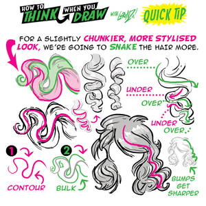 How to THINK when you draw BIG CURLS quick tip!