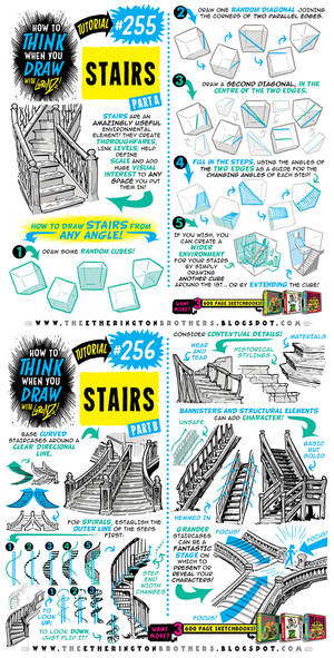 How to THINK when you draw STAIRS tutorial!