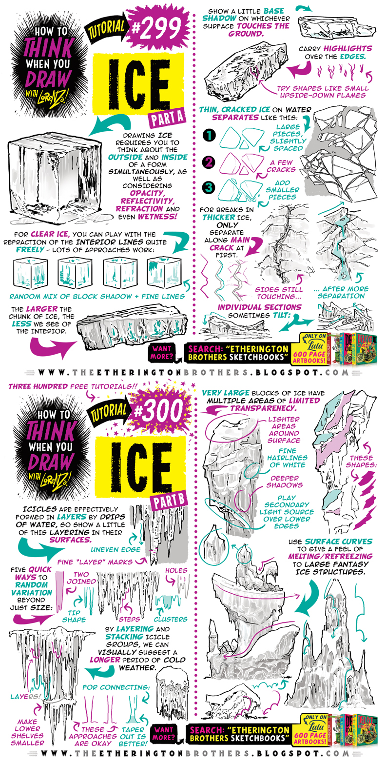 How to THINK when you draw ICE tutorial! by EtheringtonBrothers on ...