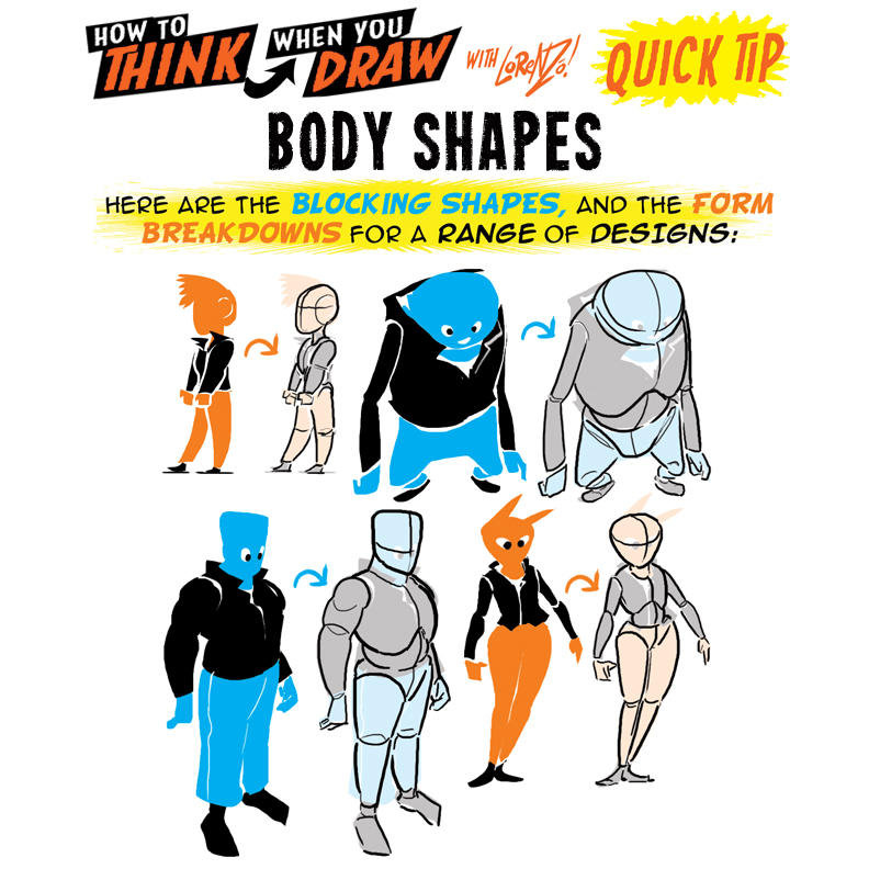 Body Shapes Tutorial How to THINK when you draw BODY SHAPES TIP! by EtheringtonBrothers on ...