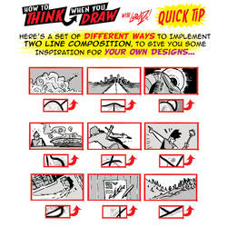How to THINK when you draw TWO-LINE COMPOSITION!!!
