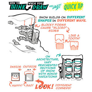 How to THINK when you draw SNOW QUICK TIP!