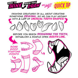 How to THINK when you draw MONSTER TEETH TIP!
