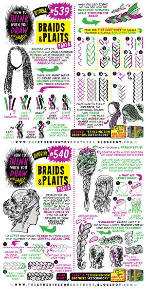 BRAND NEW TUTORIAL! How to draw BRAIDS and PLAITS!
