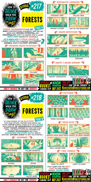 How to THINK when you draw FORESTS Parts 1 + 2