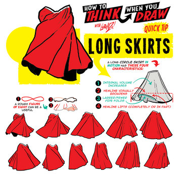 How to THINK when you draw LONG SKIRTS QUICK TIP!