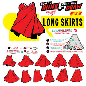 How to THINK when you draw LONG SKIRTS QUICK TIP!