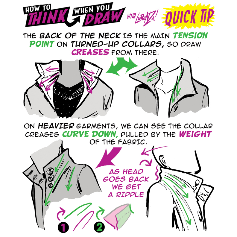 How to THINK when you draw HIGH COLLARS QUICK TIP! by