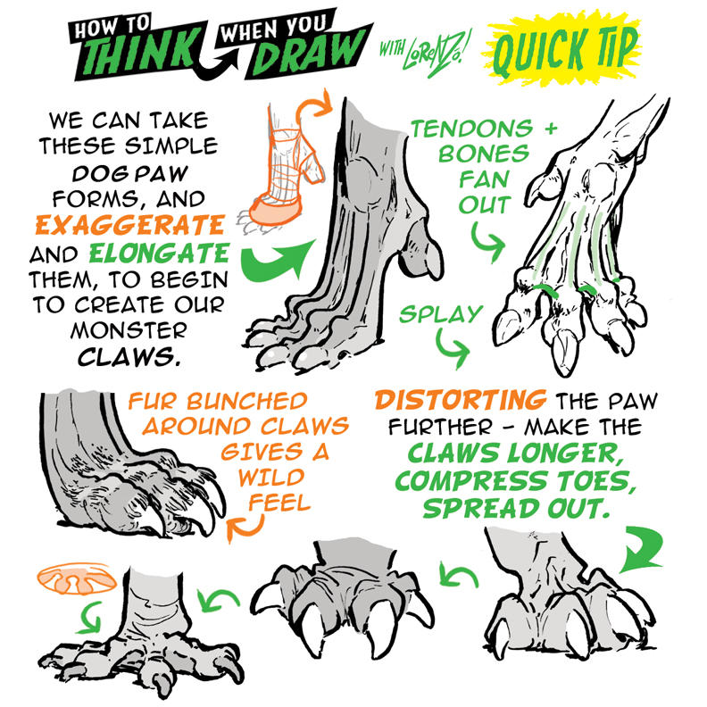 How to THINK when you draw MONSTER CLAWS! by EtheringtonBrothers on