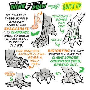 How to THINK when you draw MONSTER CLAWS!