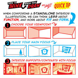 How to THINK when you draw INTERIOR COMPOSITION!!