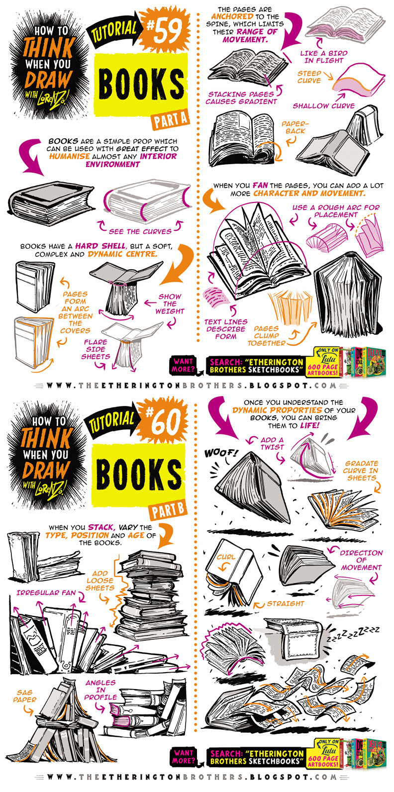 How to THINK when you draw BOOKS tutorial! by EtheringtonBrothers