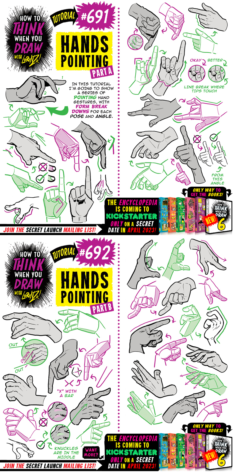 Drawing Hand Id Code How to THINK when you draw HANDS POINTING tutorial by ...