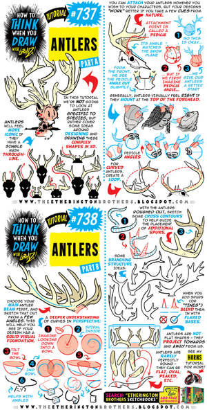 How to THINK when you draw ANTLERS tutorial!