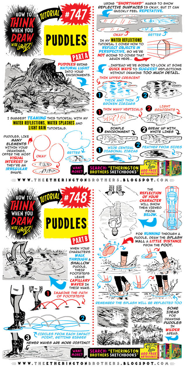How to THINK when you draw PUDDLES tutorial! by EtheringtonBrothers on ...