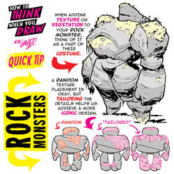 How to THINK when you draw ROCK MONSTERS quick tip