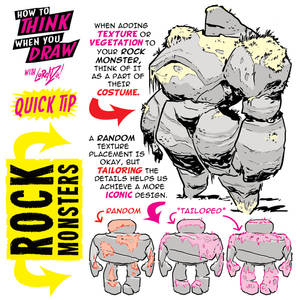 How to THINK when you draw ROCK MONSTERS quick tip